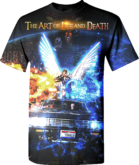 The Art of Life and Death Series official T-Shirt. Comes in all sizes.